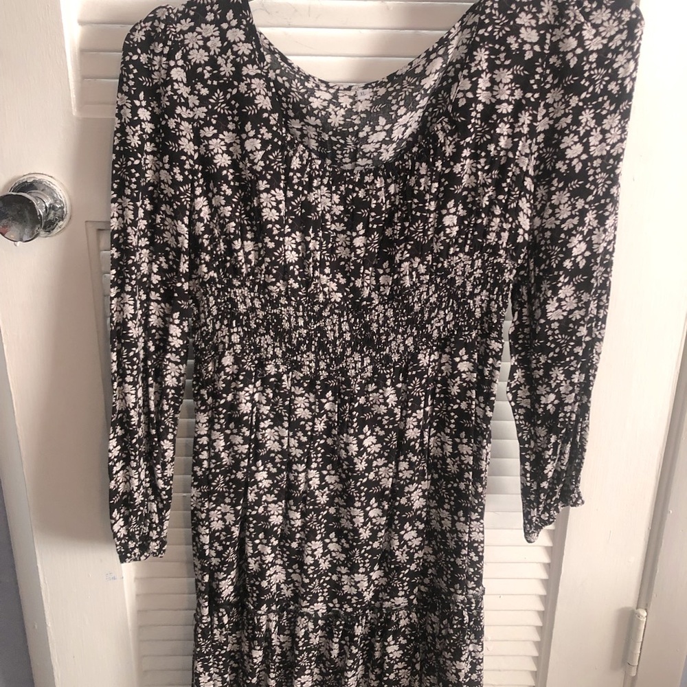 Black Dress with flower detail